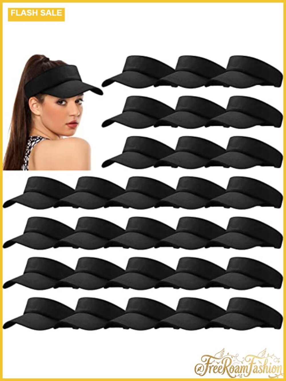 24 Pack UV Protection Sun Visors Adjustable Polyester Sports Hat